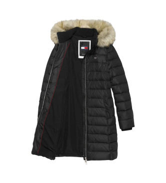 Tommy Jeans Abrigo puffer Essential Hooded Down negro