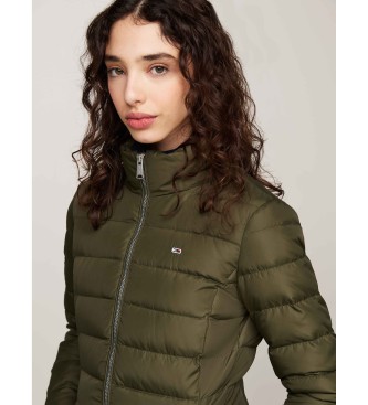 Tommy Jeans Donzen jack met capuchon en groene biezen