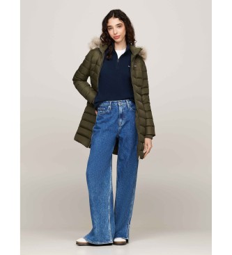 Tommy Jeans Donzen jack met capuchon en groene biezen