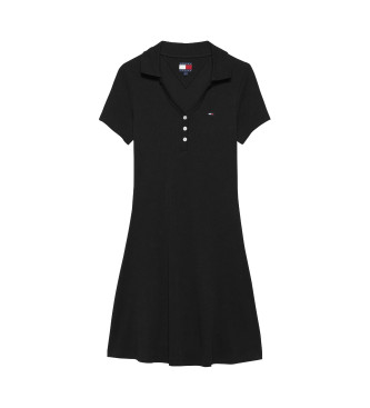 Tommy Jeans Kleid schmaler V-Ausschnitt schwarz