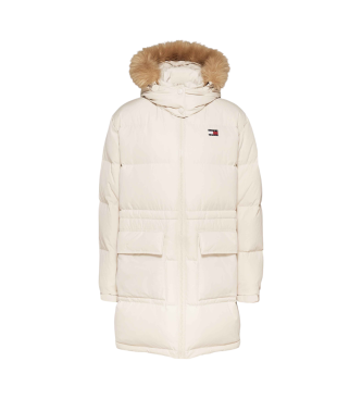 Tommy Jeans Alaska beige jas van imitatiebont