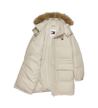 Tommy Jeans Alaska beige jas van imitatiebont