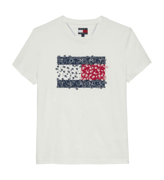 Tommy Jeans T-shirt med blomster i hvid
