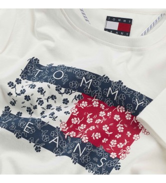 Tommy Jeans T-shirt med blomster i hvid