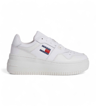 Tommy Hilfiger Skórzane buty do koszykówki z białą platformą
