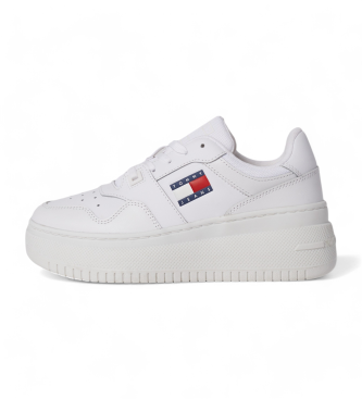 Tommy Hilfiger Skórzane buty do koszykówki z białą platformą