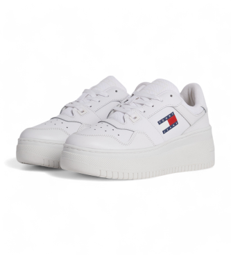Tommy Hilfiger Skórzane buty do koszykówki z białą platformą