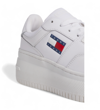 Tommy Hilfiger Skórzane buty do koszykówki z białą platformą
