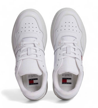 Tommy Hilfiger Skórzane buty do koszykówki z białą platformą