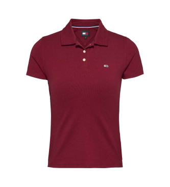 Tommy Jeans Polo Slim Essentieel kastanjebruin