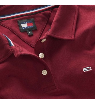 Tommy Jeans Polo Slim Essentieel kastanjebruin