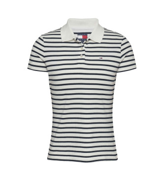 Tommy Jeans Polo Slim Essential white ecru, navy