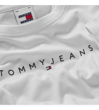 Tommy Jeans Wąska koszulka liniowa biała