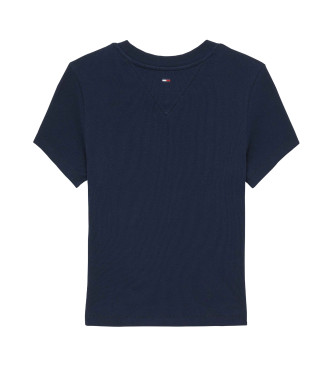 Tommy Jeans Geripptes T-Shirt mit Logo NY navy