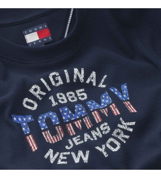 Tommy Jeans Geripptes T-Shirt mit Logo NY navy