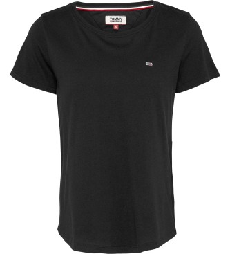Tommy Jeans T-shirt souple à col rond noir