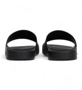 Tommy Hilfiger Black logo-embossed flip-flops