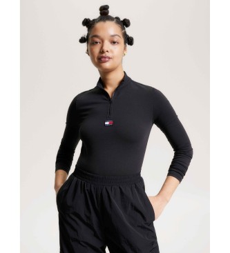 Tommy Jeans Slim fit T-shirt with black perkins collar