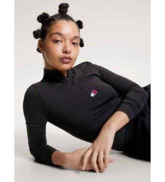 Tommy Jeans Slim fit T-shirt with black perkins collar