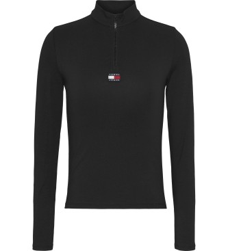 Tommy Jeans Slim fit T-shirt with black perkins collar