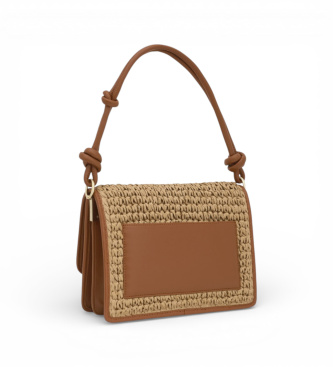 TOUS Sac � bandouli�re Audree Rafia marron moyen