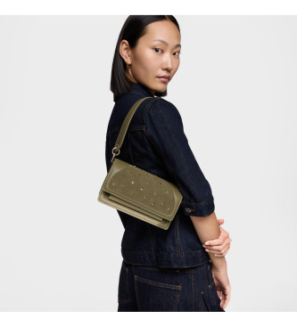 TOUS Bolsa de ombro pequena verde Audree Strass