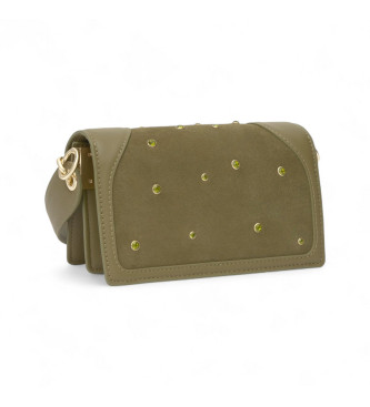 TOUS Bolsa de ombro pequena verde Audree Strass