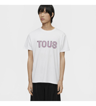 TOUS Br Facetten-T-Shirt M wei, rosa