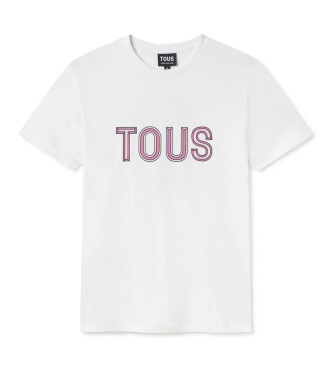 Tous Bear Faceted T-shirt M wit, roze