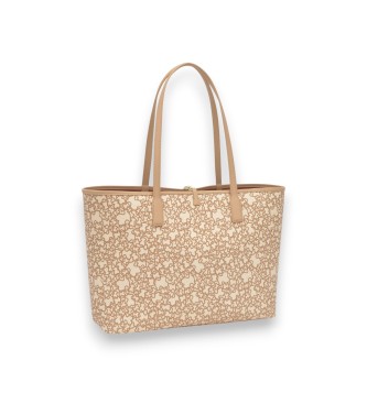 TOUS L. K Mini sac nacelle beige à double sens beige
