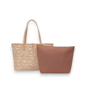 TOUS L. K Mini sac nacelle beige à double sens beige