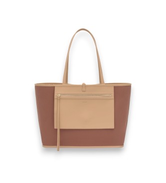 TOUS L. K Mini sac nacelle beige à double sens beige