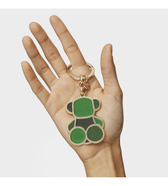 TOUS Bear Faceted Keyring Green