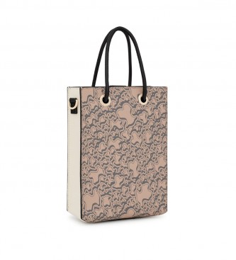 Tous Mini Handbag K M Evolution Taupe -15,9x6,4x20,3cm