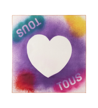 TOUS Sciarpa con stencil a cuore multicolore