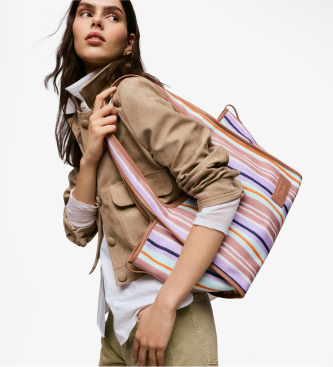 TOUS Bolso Shopper XL Summer Holid Canvas marrón