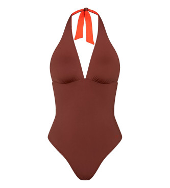 Triumph Brezplačni Smart plavalni kostum rjave barve, oranžne barve