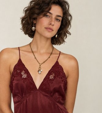 Twinset Robe en dentelle bordeaux