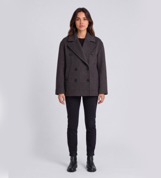 Twinset Mantel aus Wollmischstoff in Grau