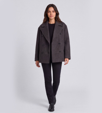 Twinset Mantel aus Wollmischstoff in Grau