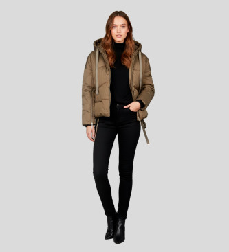 Twinset Cappotto in piuma dorata