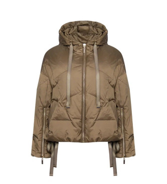 Twinset Cappotto in piuma dorata