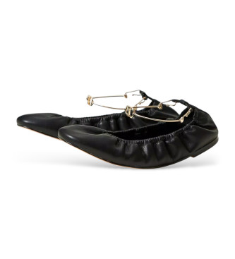 Twinset Ballerine in pelle nera con cinturino