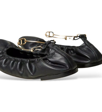 Twinset Ballerine in pelle nera con cinturino