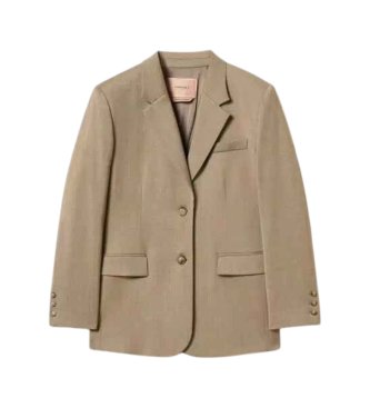 Twinset Beige blazerjacka i matt satin