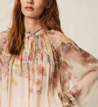 Twinset Blusa Co Top Sottoveste multicolor