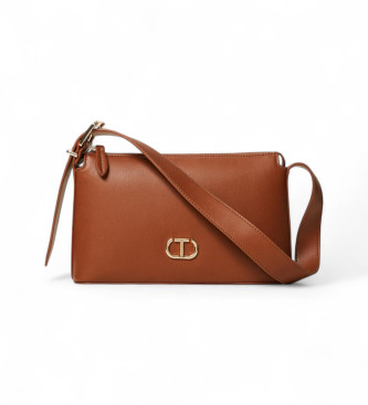Twinset Borsa a tracolla con logo marrone