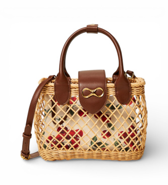 Twinset Axelremsv�ska i beige fl�tverk med beige clutch