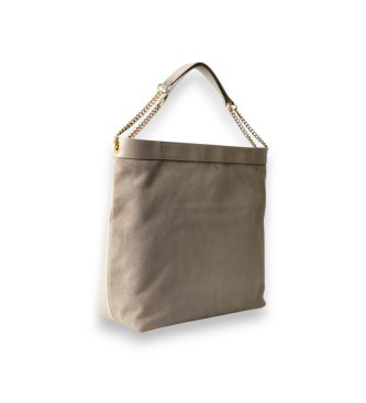 Twinset Borsa hobo in camoscio con logo