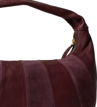 Twinset Borsa hobo in camoscio e pelle bordeaux